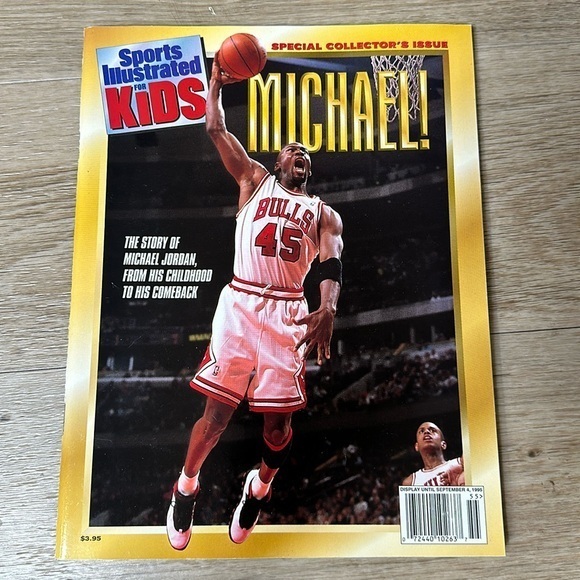 1995 Sports Illustrated FOR KIDS Michael Jordan Chicago Bulls w/ Poster Inside - Picture 1 of 7
